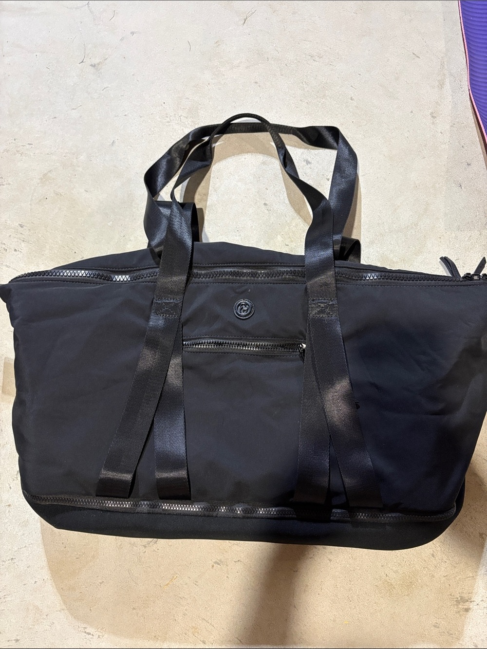 Black Men’s Travel Tote Bag - Nylon Weekender